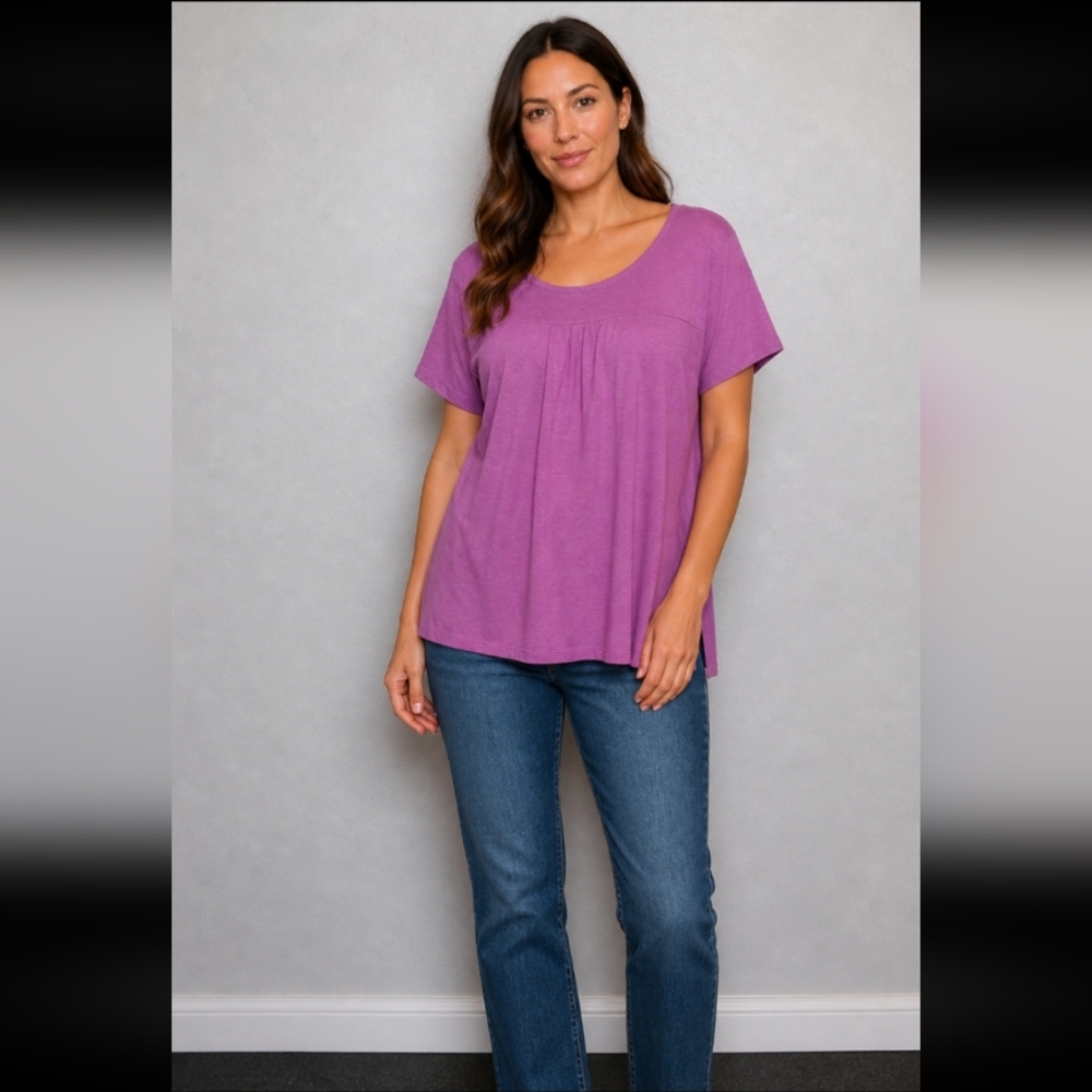 SEJOUR Tunic Short Sleeve Slit SideTop Nwot